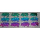 12 Buegelpailletten Schweine Hologramm rainbow